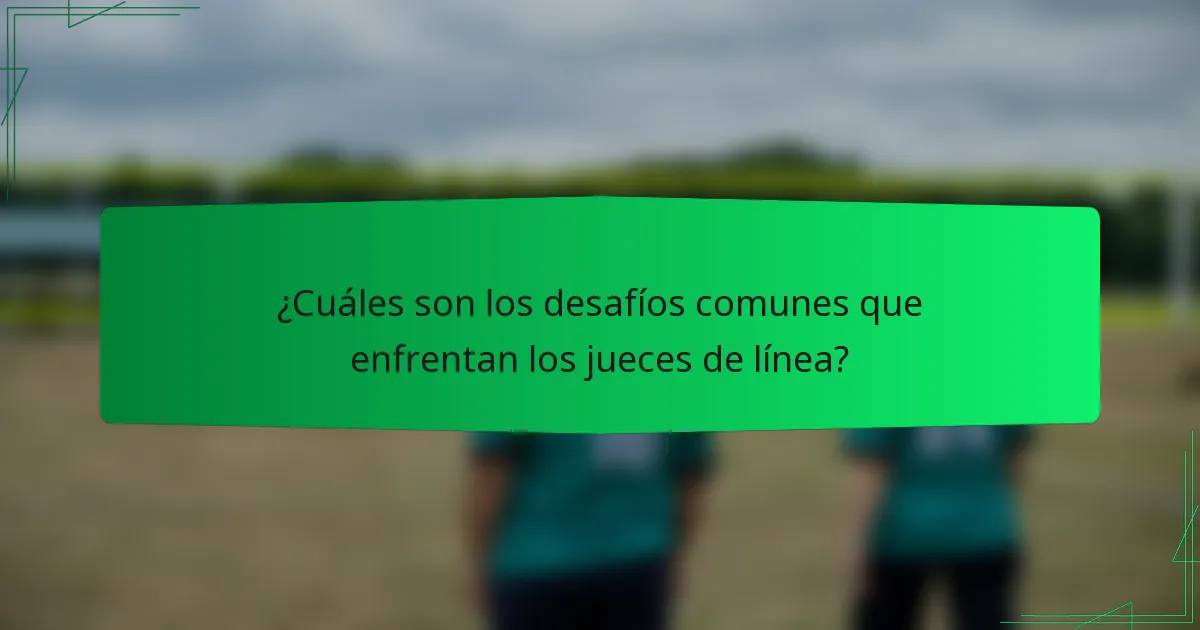 ¿Cuáles son los desafíos comunes que enfrentan los jueces de línea?